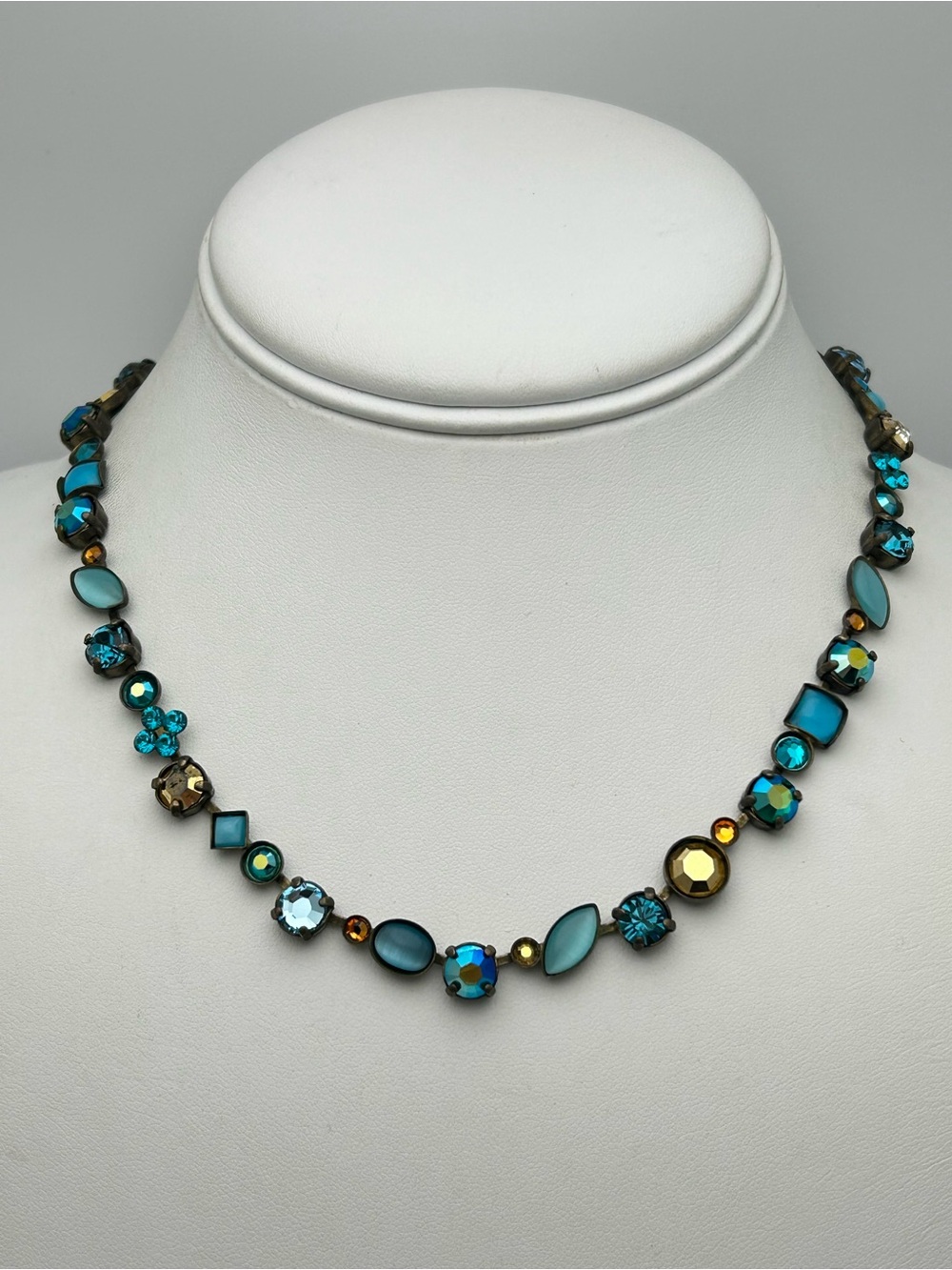 Sorrelli Blue and Gold Crystal Necklace